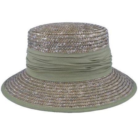 Seeberger - Grön straw Hatt - Cloche In Straw Braid Olive Straw Hat @ Hatstore