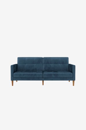 Dorel Home - Sofa 3-seters sovesofa Lilly - Blå - 3-seters sofaer - Fra Homeroom