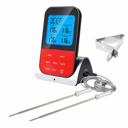 Silver Trådlös Kött Grill Termometer Multi-prob Ugn Vattentät Termometer för Hemmabruk