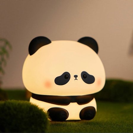 Sød Panda Natlampe, LED Squishy Nyhed Dyr Natlampe, 3 Niveauer Dæmpbar Natlampe til Børneværelse, Panda DaTou