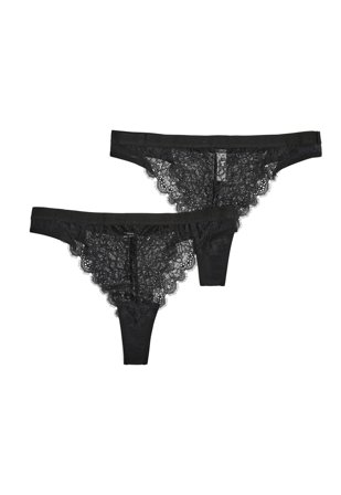 BUBBLEROOM 2-pack Henriette Lace Thong Black / Black Klær