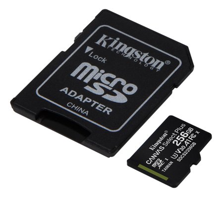 Kingston Canvas Select Plus 256GB microSD - A1 - Video Class V30 - UHS Class 3 - Class10 - inkludert SD-adapter