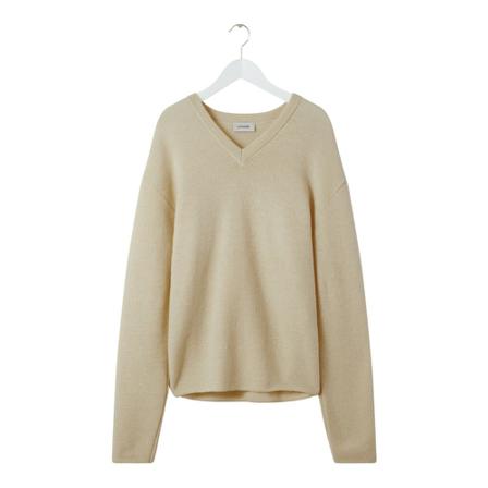 Lemaire, V-neck Knitwear Beżowy, Kobieta, Rozmiar: M