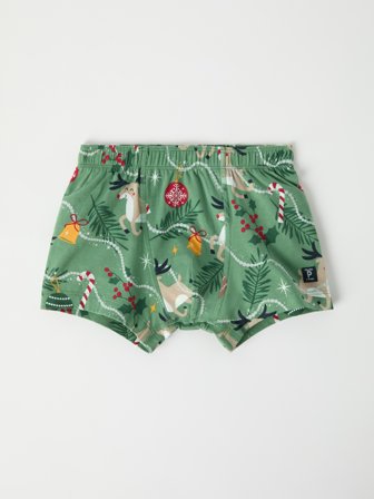 Polarn O. Pyret - boxer shortss with Christmas print - 86 - 92 - Childrenswear - green