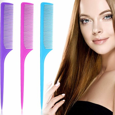 Finkammet hårkam for salongbruk, rottekam med konisk håndtak for seksjonering og skill, essensielt for frisører for presis trimming