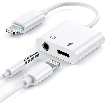 [2 i 1] Hovedtelefonadapter til iPhone, Apple Lightning til 3,5 mm Jack Aux Audio Dongle Hovedtelefon Biltilbehør Kompatibel Audio Hovedtelefonadapter