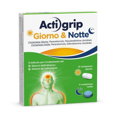 Actigrip Giorno e Notte Compresse per Raffreddore Febbre e