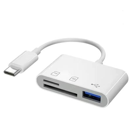Lecteur de carte mémoire 6 en 1, adapter av typ C, TF SD, USB C, Macbook Huawei Samsung Xiaomi OTG förstärkare är Compact Flash 3 in 1
