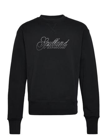 Hand Drawn Logo Sweatshirt Sweat-shirt Genser Svart Soulland*Betinget Tilbud
