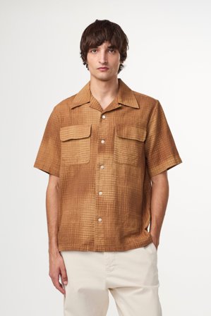 NN.07 Daniel 5396 Shirt Male Brown Linen Blend