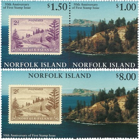 Norfolk Islands - Frimærker på frimærker - Postfrisk sæt 2v