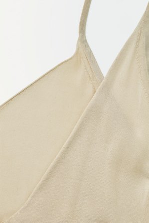 COS The Sheer Knitted Slip Dress in Beżowy