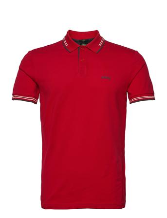 Paul Curved Polos Short-sleeved Röd BOSS