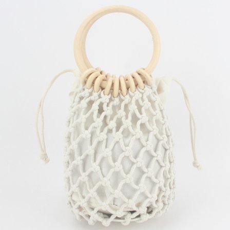 Vävd Strandväska i Bomull, Stilren Liten Väska för Sommarutflykter, Praktisk Handhållen Design för Viktiga Saker och Nycklar, Passar Till Allt