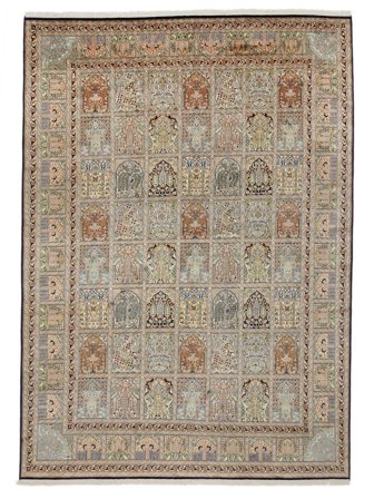 Kashmir Pure Silk Rug Oriental Brown/Orange (Silk, India)