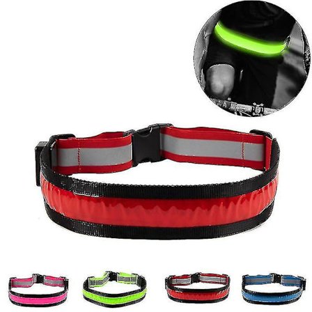 Reflekterende LED-belte for utendørs bruk - Opplyst midjebånd med USB-lading - Sikkerhetsbelte - Nytt