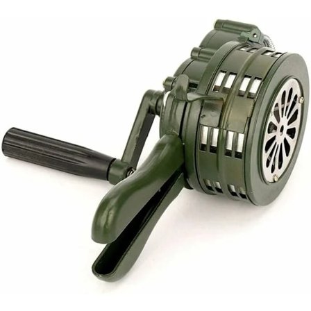 Handvevad Siren Bärbar 110dB Manuellt Driven Metall Alarm Flyglarm Nödsiren