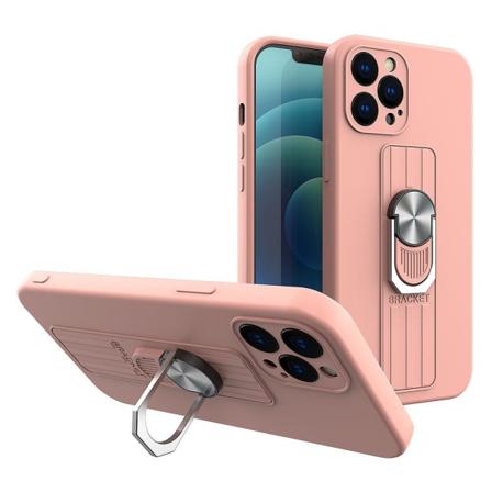 Iphone 11 Pro Skal Med Ringhållare & Ståfunktion - Rosa Rosa
