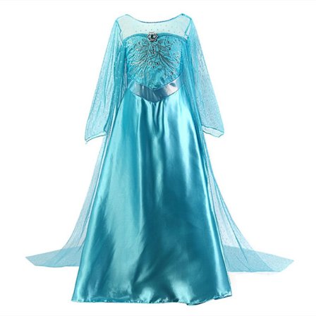 Frozen Elsa Princess Sequin Cape-kjole til fÃ ̧dselsdagsboldkjole -