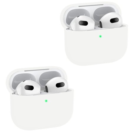 2x Valkoinen Apple AirPods 3 -kotelo silikonisuojakotelo AirPods 3:lle