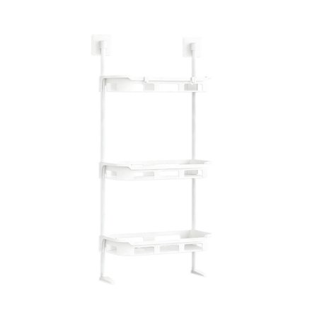 Multifunktionell Badrumsförvaringshylla Rostfri PP För Schampo Tvål Handduk Användning Vit