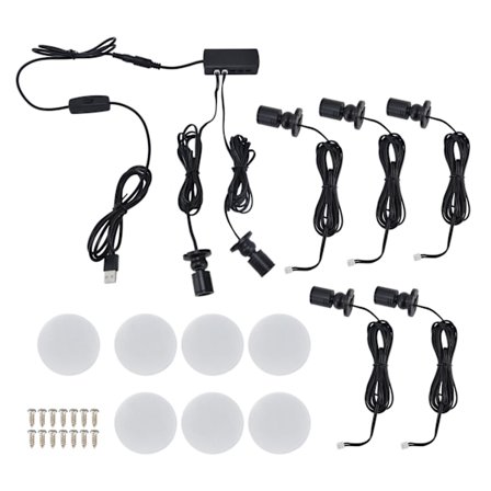 Vitriinivalo USB-virtalähteellä Himmennettävä Pyöreä Pieni LED-kaappivalaisin Vaatekaapin näyttelyhalliin1/7