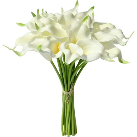 20 stk. Hvide Blomster Kunstige Calla Lily Silke Blomster 13,4" Til Hjem Køkken & Bryllup