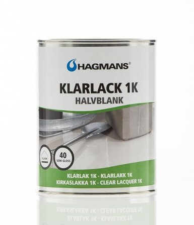 Hagmans Klarlack, 1K 40 halvblank, 1L, Transparent, Färg & tapeter
