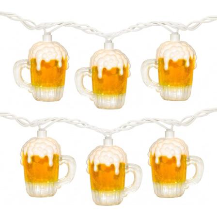Ølstrenglys St. Patricks Day Dekor 20Ft Ølkoppstrenglys med 40 Ølkopplys, Feelyss, Ølparty D