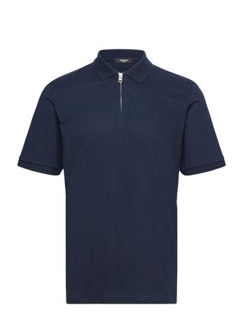 Jprblascott Zip Ss Polo Sn Polos Short-sleeved Marineblå Jack & J S*Betinget Tilbud