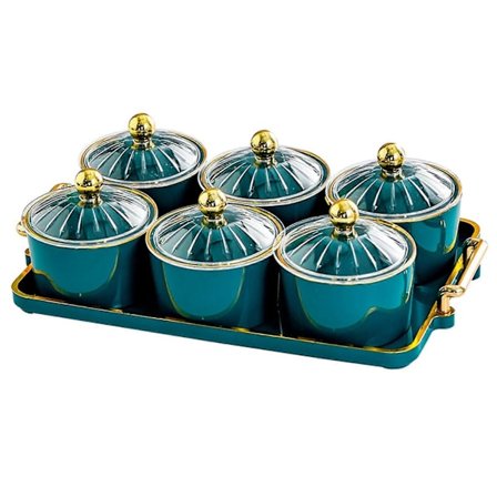 Tørket Fruktfat Sett Multifunksjonell Krydderorganisator for Hotell Ferie 3 Rom