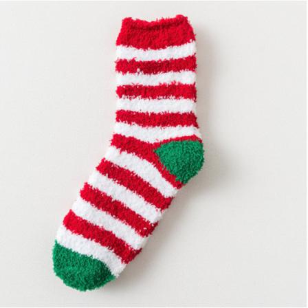 Christmas Print För Kvinnor Varm Jul Fuzzy Röda Och Vita Ränder