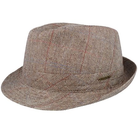 Stetson - Beige Trilby Hut - Silk Beige Herringbone Trilby @ Hatstore