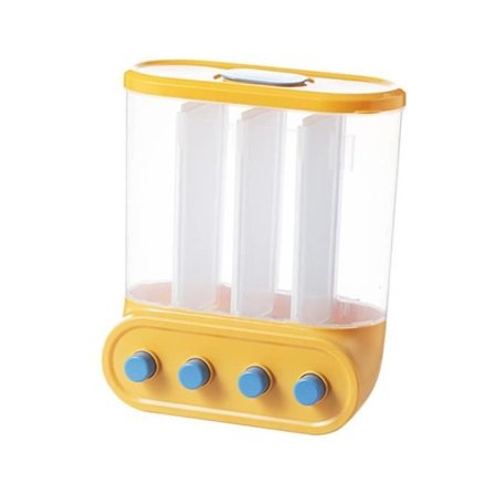 Vægmonteret dispenser - HOMYL - Kornorganisator - 4 rum - Gul - Tør opbevaring