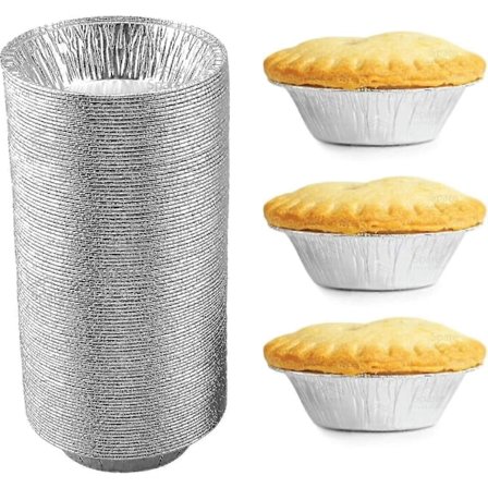 120 Pakning - Små Paiformer 5 Tommer, Engangs Mini Paiformer, Aluminium Paiformer, Folie Tartelettformer Brukes Til Baking, Oppbevaring Og Oppvarming 