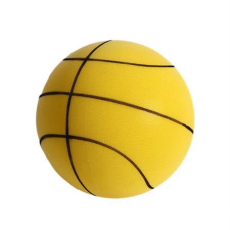 Handleshh Stille Basketball Bærbare myke sprettballer for innendørsaktiviteter Gul 18cm