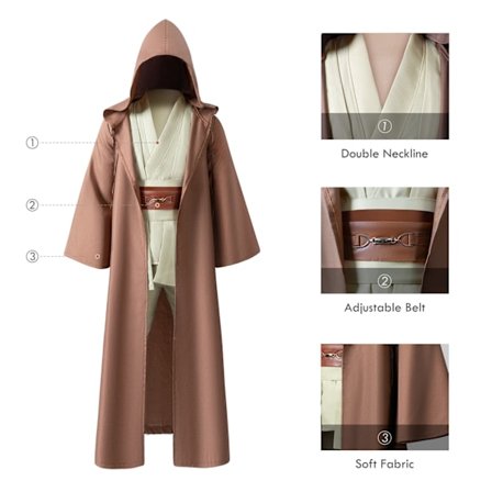 ub- Obi wan Kenobi Premium-laatuinen cosplay-asu Jedi-kaapu Star the Warsista valosapelitaisteluun