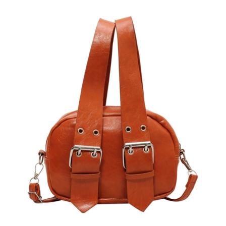 Skulderveske med stor kapasitet PU-skinnveske Ensfarget Trendy messenger-vesker Brown