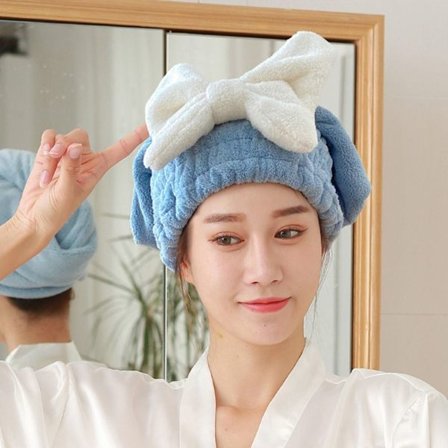 Bowknot Dry Hair Cap Microfiber Quick Dry Hår Handduk cap