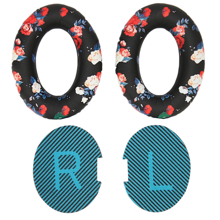 Hodetelefonøreputer Myke Proteinlær Minne Skum Utbytte Trykte Øreputer for QC35 QC25 QC15 QC2 AE2i AE2W Blå