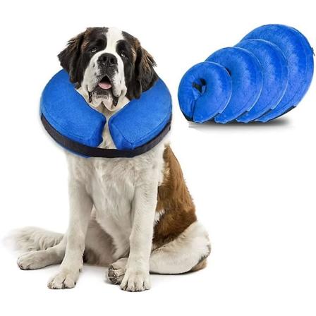 Oppblåsbar hundekrage for bruk etter operasjon, myk hundekrage av typen beskyttende kjæledyrgjenopprettingskrage for å forhindre slikking(XL:45X44CM)