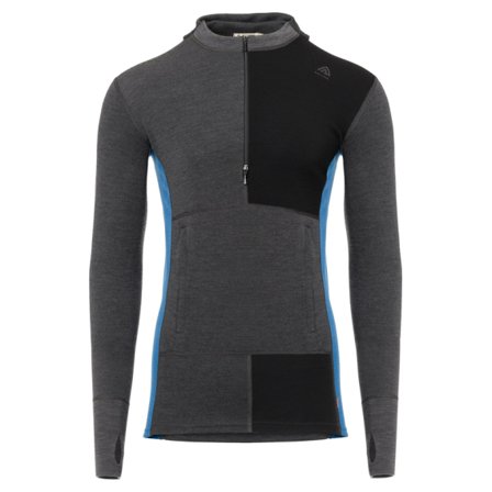 Aclima WarmWool Hoodsweater w/zip M's Marengo/Jet Black/Corsair - L