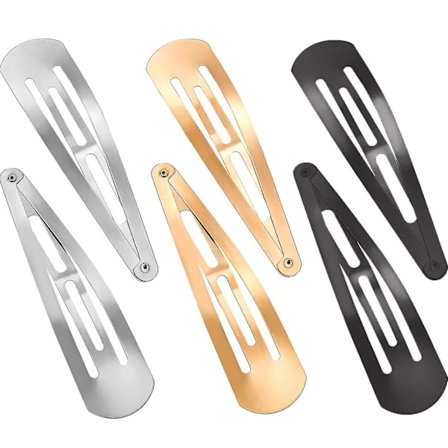 6 Store Metal Snap Hårklemmer Piger Kvinder Hårtilbehør