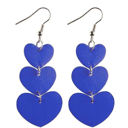 Dam 3 Lager Kärlek Hjärta Hängande Faux Läder Krok Örhängen Alla Hjärtans Dag Present