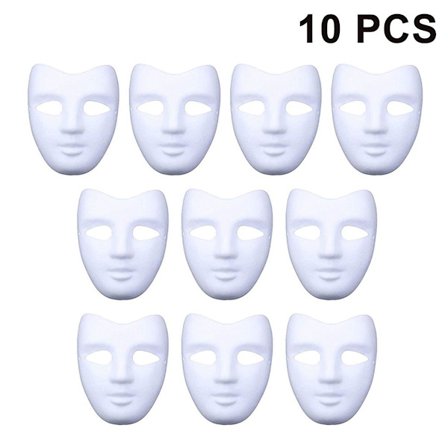 10-delt sett DIY hvit maske for maling enkel tom stil 3 KLB