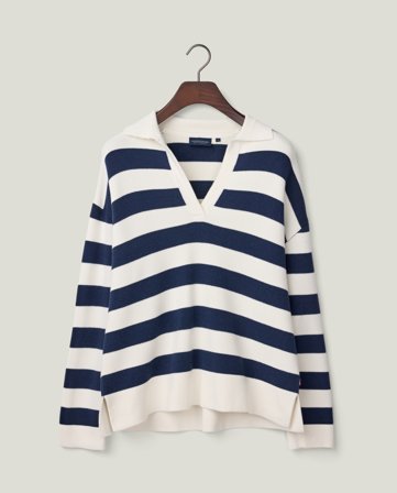 Lexington Full milano striped knitted polo sweater