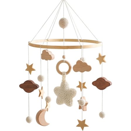 XJ-Giostrina Baby Crib i tre, dørklokke for sprinkelsengdekorasjon og barnerom, sprinkelseng, klokke for sprinkelseng, mobile sprinkelsengleker for 