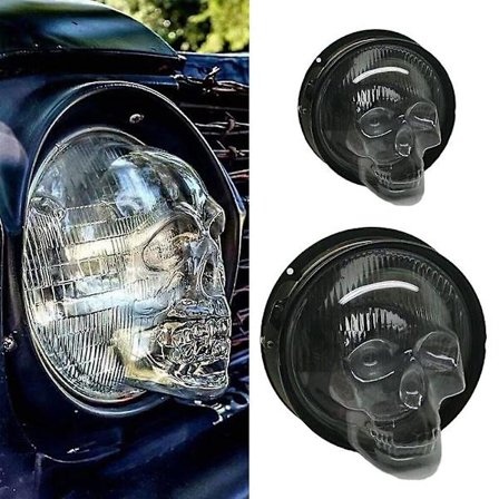 2PCS Hodeskalle Frontlykt Deksel Lampeskjerm Fjernlys Deksel
