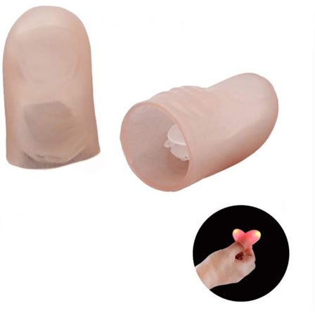 5 Par/10 Stk Ultra Lyse Røde LED Lysende Tommelfingre Lampe Magisk Trick Festrekvisitter (Rød)