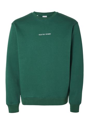 Slhhankie Logo Crew Neck Sweat Noos Green Selected Homme